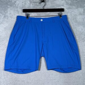 Redvanly Shorts Mens Large Blue 7 Inch Performance Golf Chino Stretch Casual